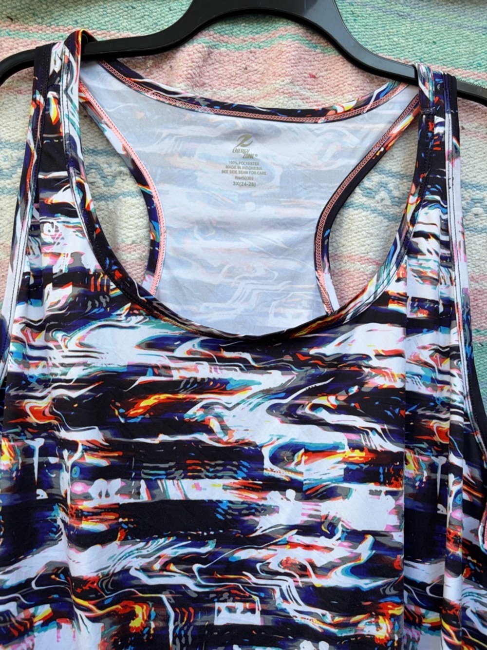 Energy Zone Multicolor Abstract Racerback Tank - Picture 4 of 4
